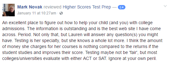 Higher Scores Test Prep Review from Mark N.